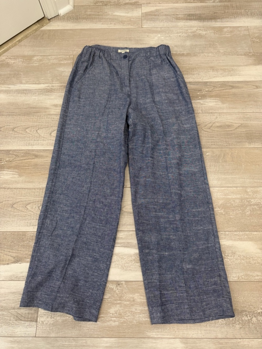 Max Studio London Wide-Leg Linen Blend 2Pc Pant Set in Slate Gray - Picture 5 of 7